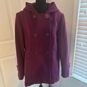 St. John's Bay Women's Plum Pea Coat